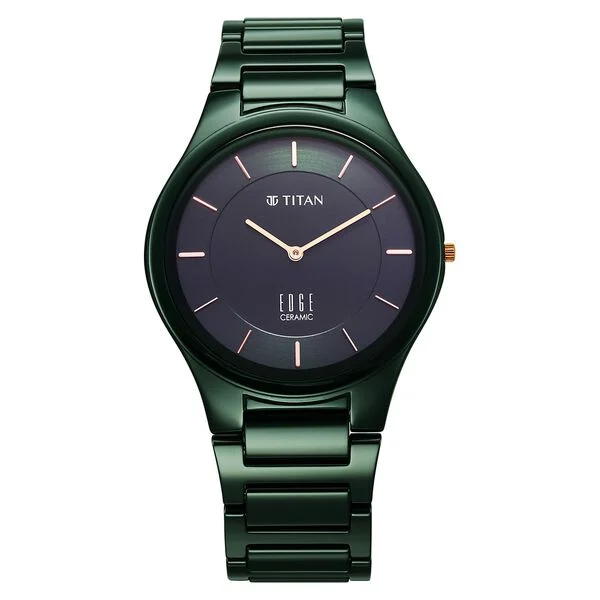 Titan Edge Ceramic 1696QC06 – Glossy Green Dial Watch - Image 2