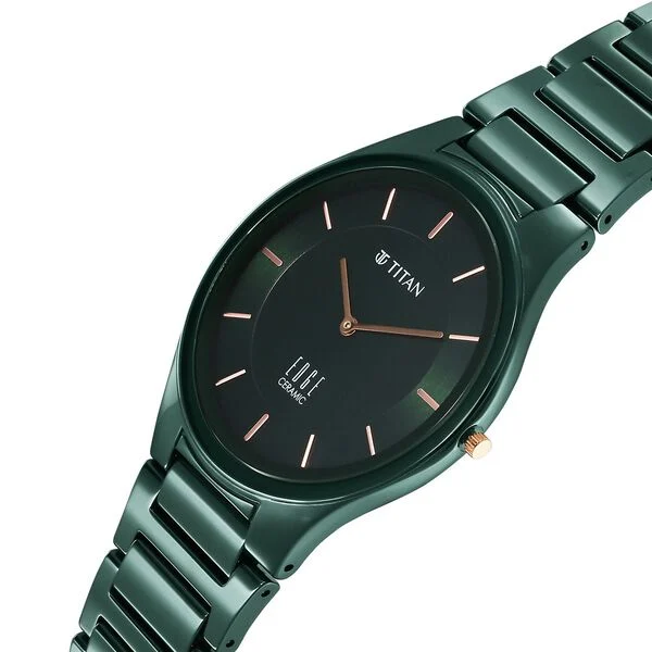 Titan Edge Ceramic 1696QC06 – Glossy Green Dial Watch - Image 3