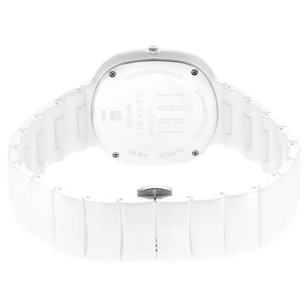 Titan Edge Squircle 1841qc03 Arctic White with Glossy Ceramic Unisex Watch - Image 6
