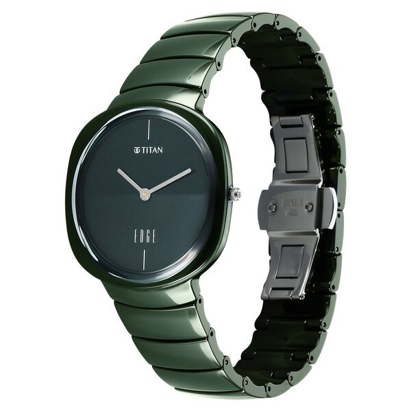 Titan Edge Squircle 1841qc05 Green Dial Ceramic Unisex Watch - Image 2