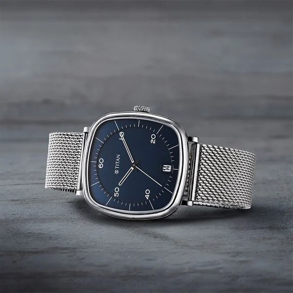 TITAN Neo Curve Blue dial Watch for Men 1885SM02