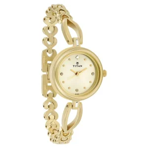 TITAN Champagne Dial Analog Watch 2601ym02  for Women