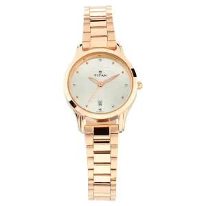TITAN Silver Dial Metal Strap Watch 2628WM01