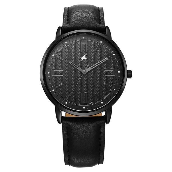 Fastrack Stunners X 38159NL01 Quartz Analog Black Dial Leather Strap Watch