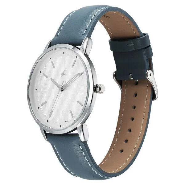 Fastrack Stunners X 38159SL01 Quartz Analog Silver Dial Leather Strap Watch For Guys - Image 2