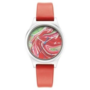 STUNNERS MULTICOLOUR DIAL RED LEATHER STRAP WATCH 6152SL07