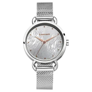 FASTRACK X ANANYA PANDAY ANIMAL PRINT WATCH WITH SILVER DIAL 6221SM01