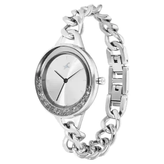 GLITCH SILVER DIAL SILVER BRASS STRAP WATCH 68026SM01 - Image 2