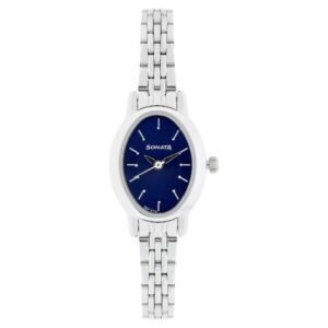 Sonata 8100SM04 silver stainless steel watch for women