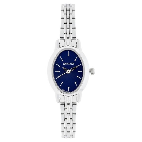 Sonata 8100SM04 silver stainless steel watch for women