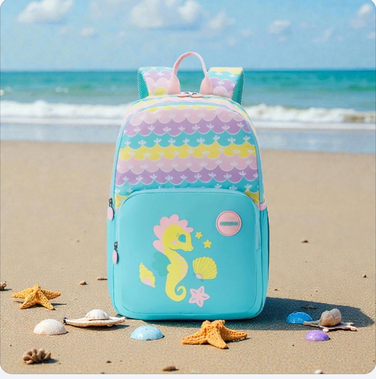 American Tourister Lush Kids Sea Mint Printed School Backpack