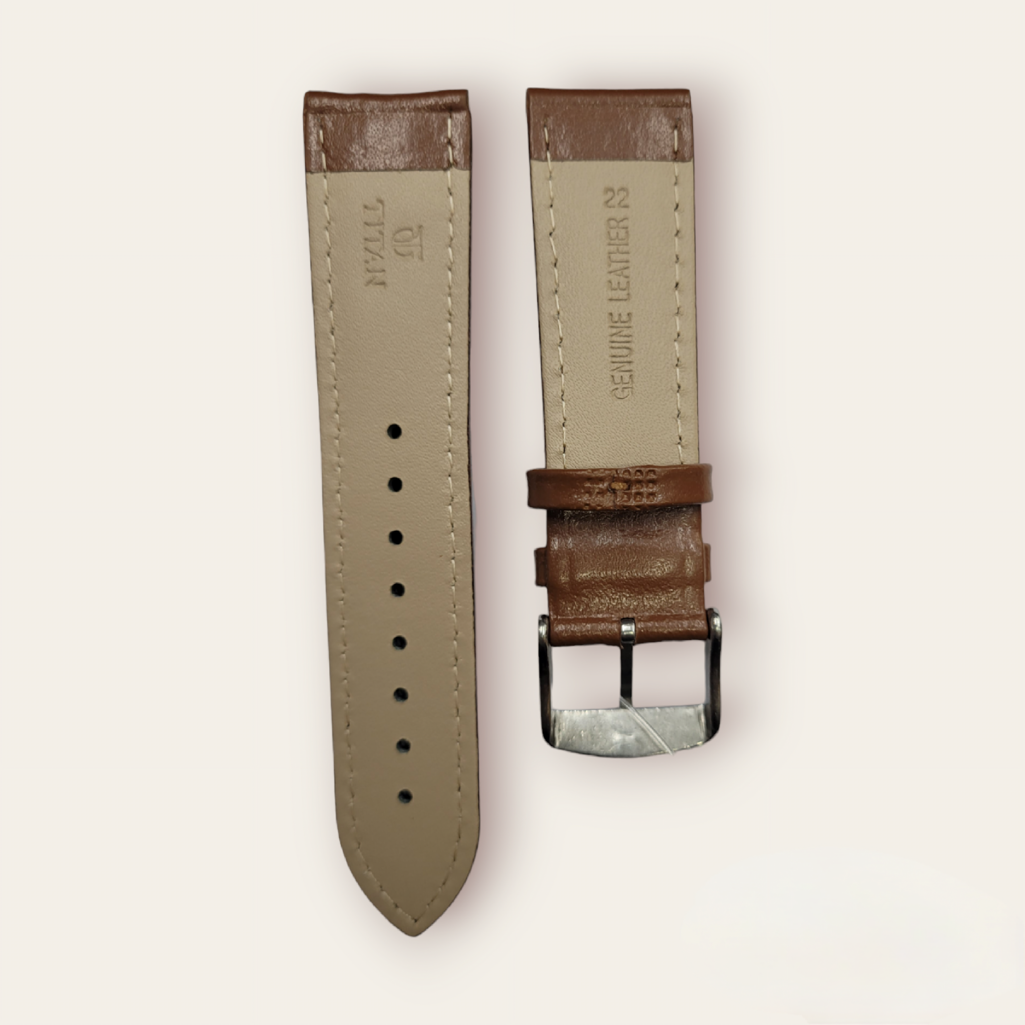 22 mm ELEPHNTA-Tan Genuine Leather Straps for 1730sl02 - Image 2