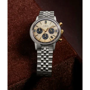 TIMEX Marlin Men 40 MM  Champagne Round Dial Analog Watch - TW2W60100UJ