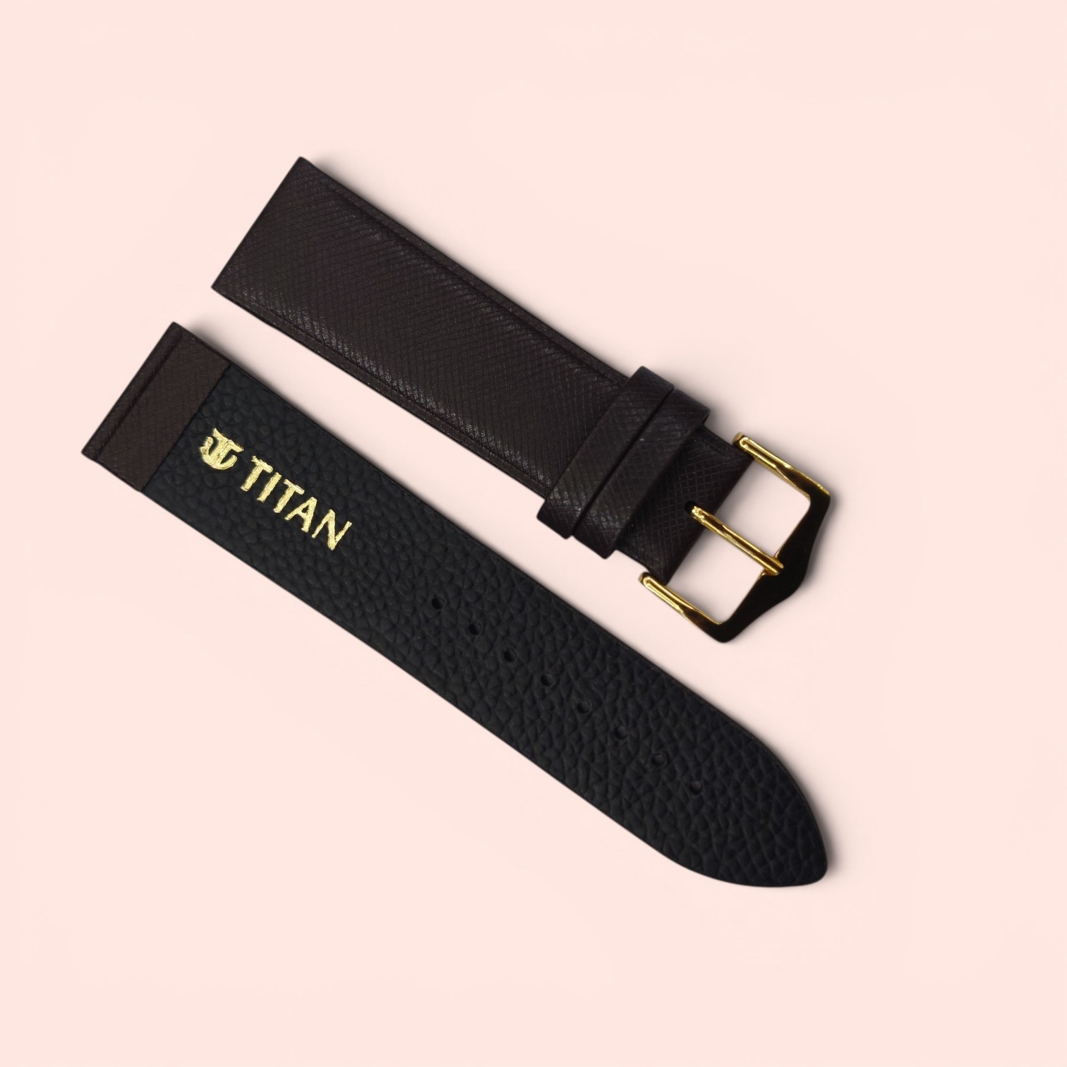 Titan 22mm Safari D Brown leather strap - Image 2