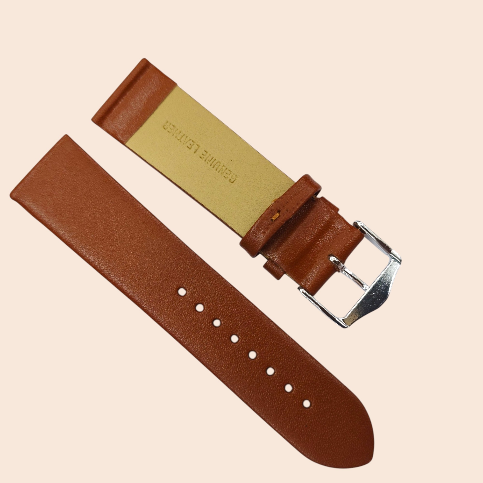 Titan 22mm HCCL TAN leather strap with SS BUCKLE - Image 2