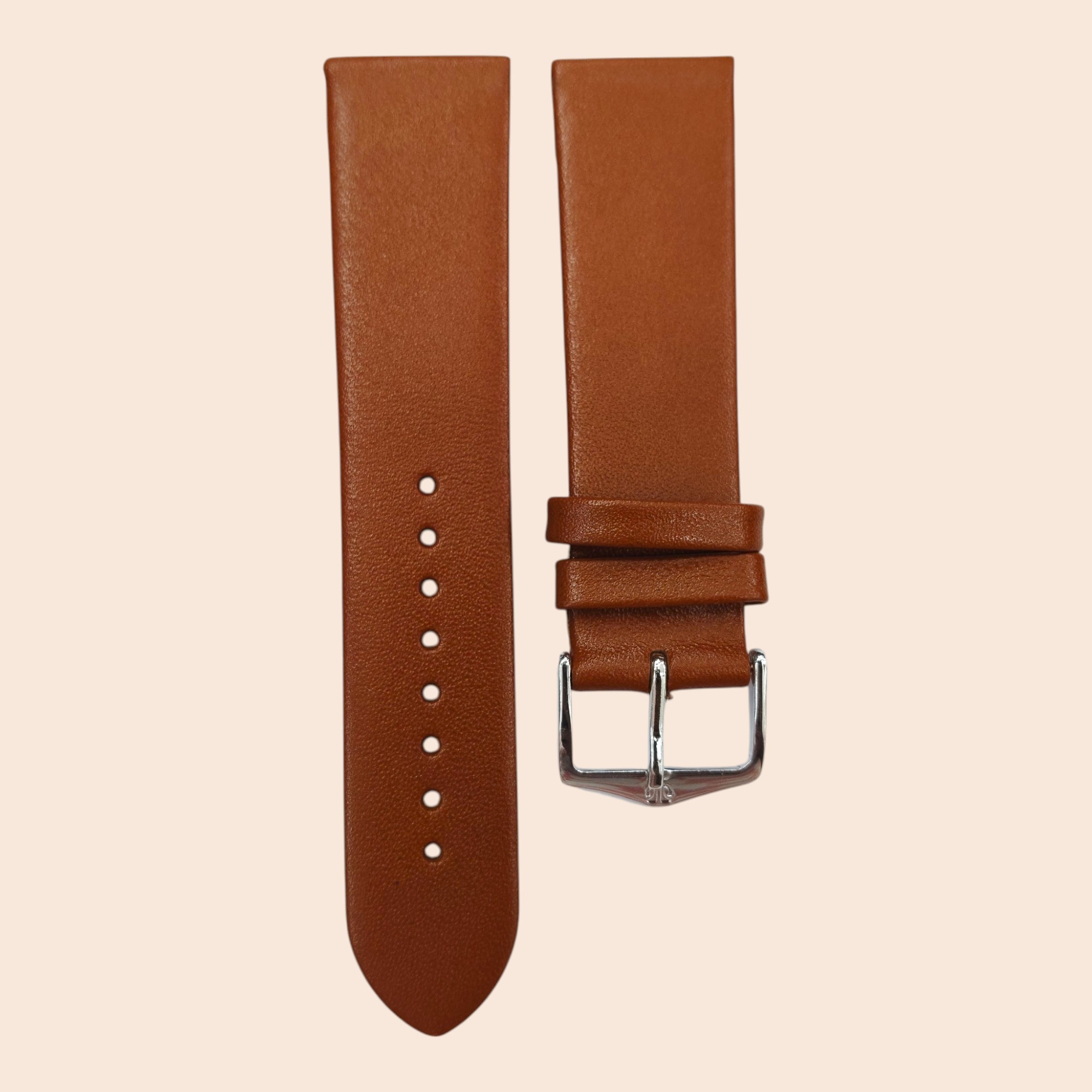 Titan 22mm HCCL TAN leather strap with SS BUCKLE