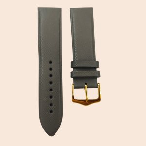 Titan 18mm Safari GREY leather strap with GP BUCKLE