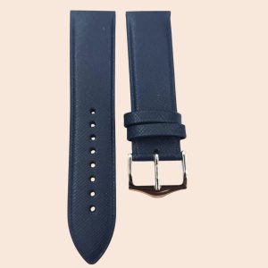 Titan 22mm Safari BLUE leather strap with SS BUCKLE