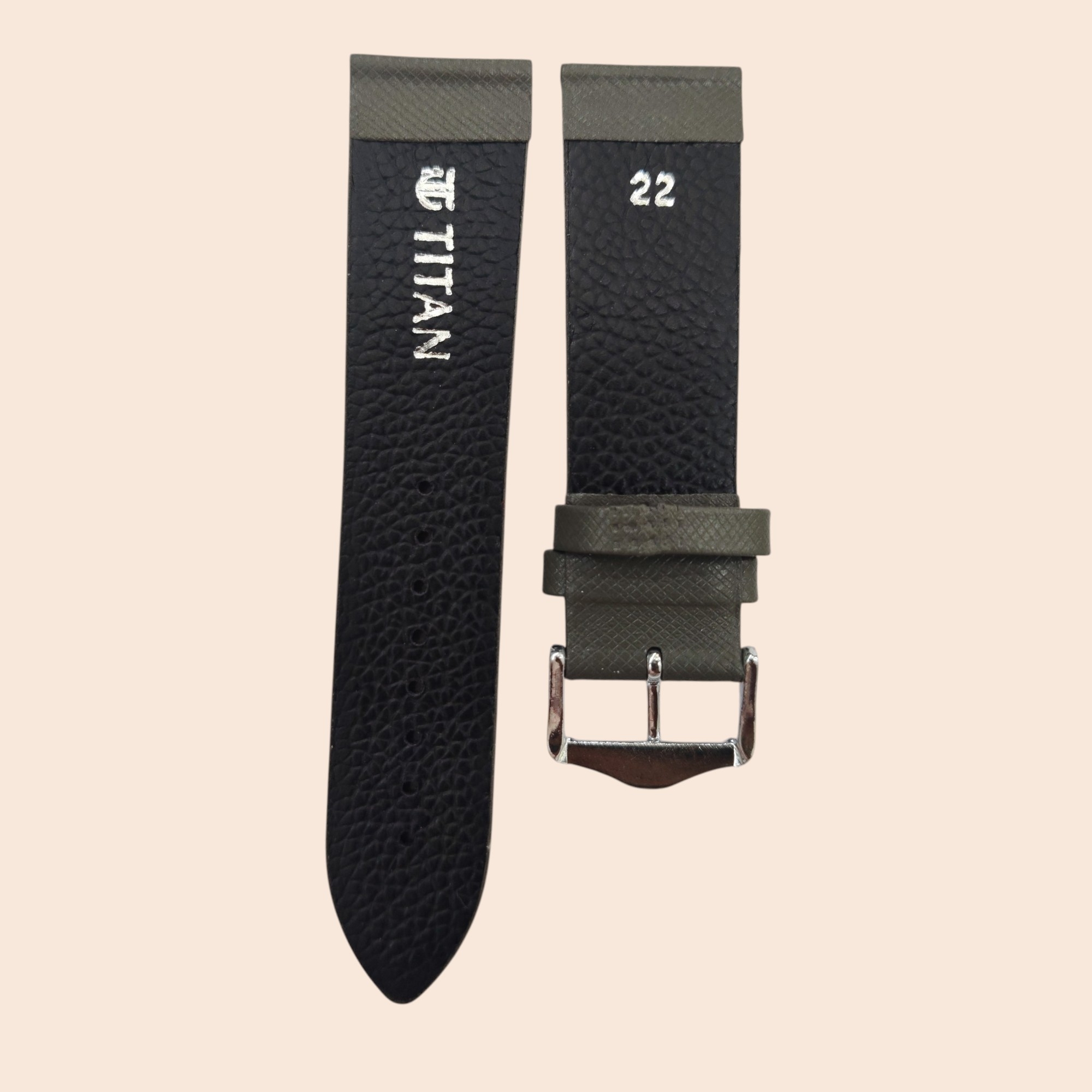 Titan 22mm Safari GREY leather strap - Image 3